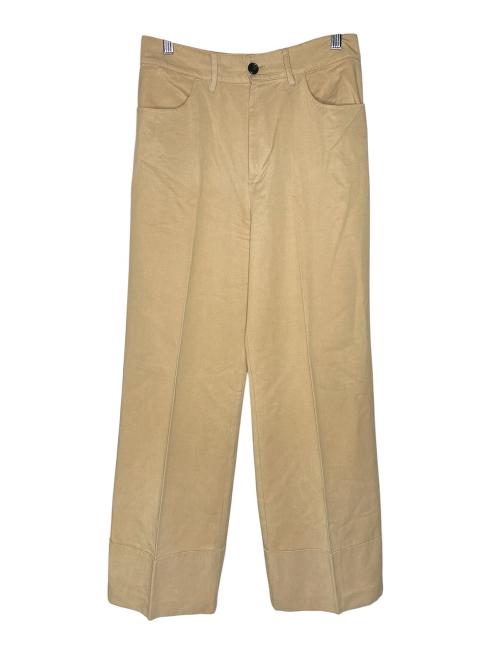NWOT! Zara Wide Leg High Waist Cuffed Relaxed Baggy Pants in Camel Tan - Size S
